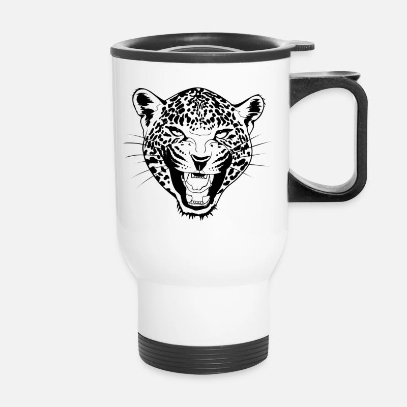 Jaguar Black - Thermal mug with handle - white