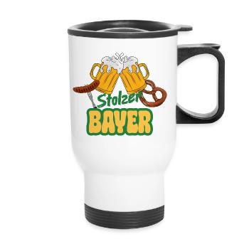 Stolzer Bayer - Beer Pretzel Bratwurst Volksfest - Thermal mug with handle - white - Front