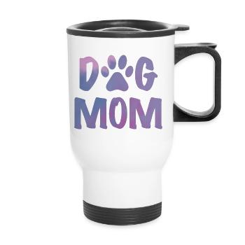 Dog Mom - Thermal mug with handle - white - Front