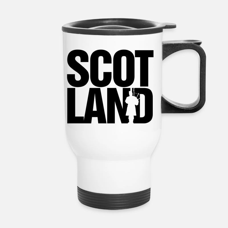 Ecosse Bagpipe Ecossaise Musique - Tasse isotherme avec poignée - blanc