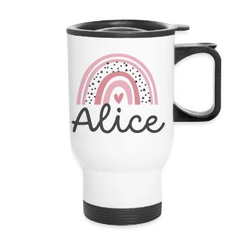 Alice, a name full of charm - Thermal mug with handle - white - Front