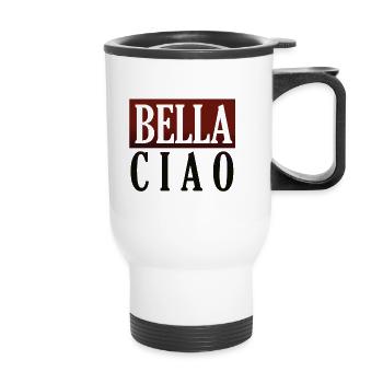 Bella Ciao Lied Casa de Spanien - Thermobecher mit Tragegriff - Weiß - Vorne