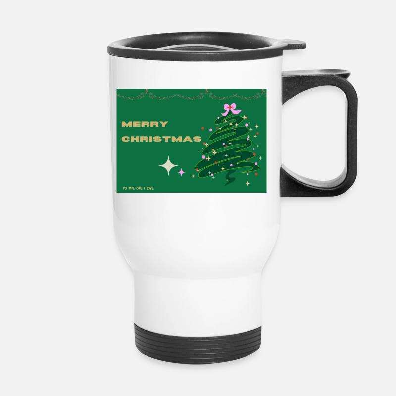 Mengdesigns: Christmas is coming!! - Thermal mug with handle - white