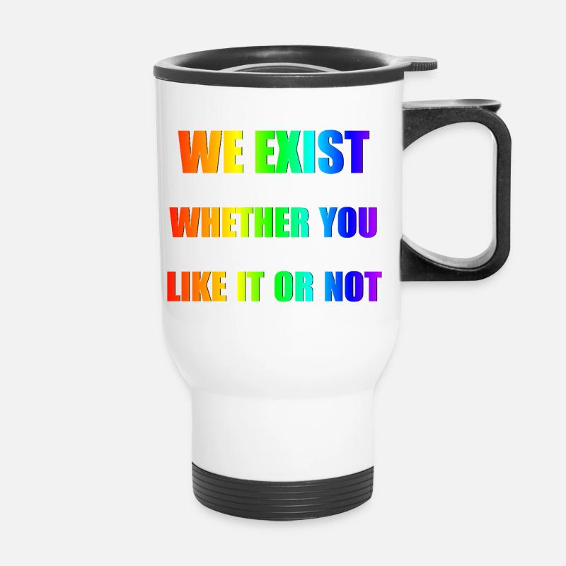 We Exist - Rainbow Gradient - Thermal mug with handle - white