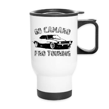 69 Camaro noir - Tasse isotherme avec poignée - blanc - Devant
