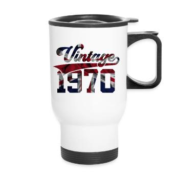 56E ANNIVERSAIRE VINTAGE AU ROYAUME-UNI DES ANNÉES 1970 - Tasse isotherme avec poignée - blanc - Devant