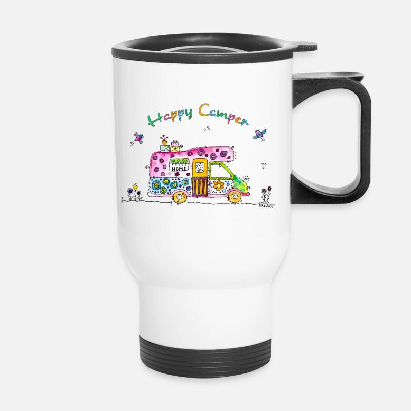 Motorhome Happy Camper - Thermal mug with handle - white