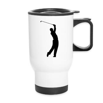 golf - Thermobecher mit Tragegriff - Weiß - Vorne