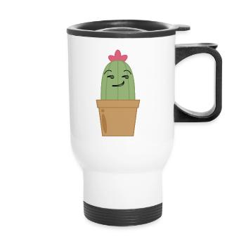 Ambiguous Cactus Humor Funny - Thermal mug with handle - white - Front