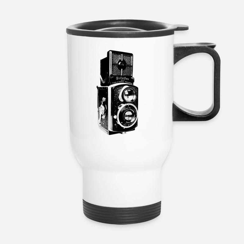 Rolleiflex-Kamera - Thermobecher mit Tragegriff - Weiß