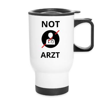 NOT ARZT - Thermobecher mit Tragegriff - Weiß - Vorne