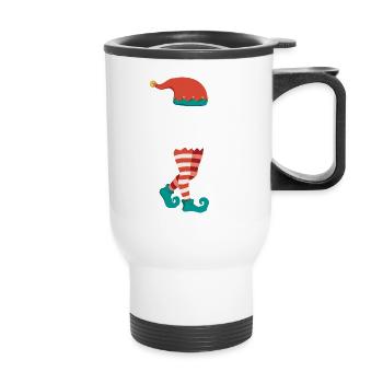 Weihnachts Elf Partnerlook Design Xmas Elfen - Thermobecher mit Tragegriff - Weiß - Vorne
