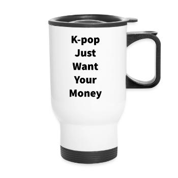 Korean - Thermal mug with handle - white - Front