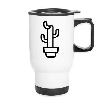Cactus - Thermal mug with handle - white - Front