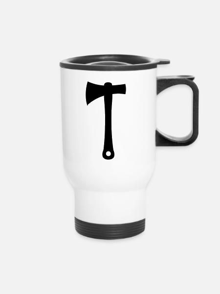 Axt - Thermobecher mit Tragegriff - Weiß