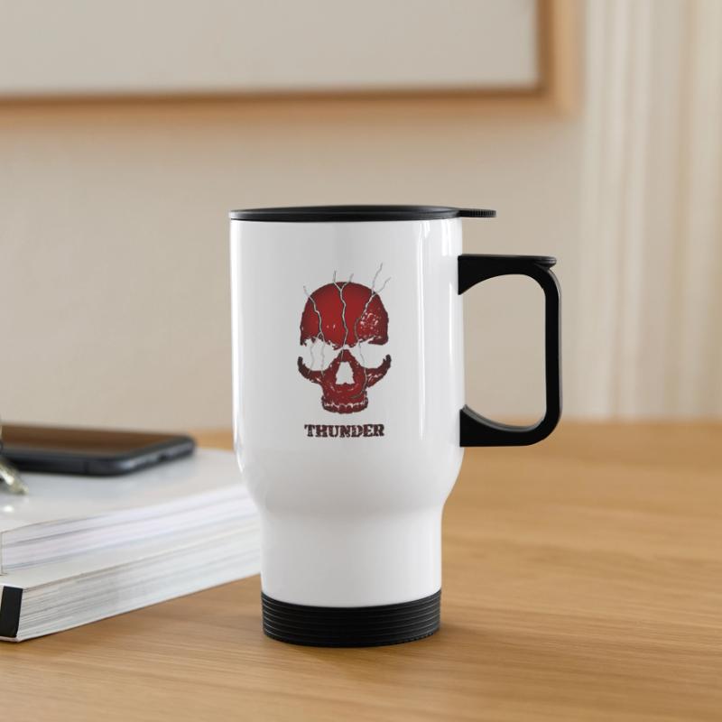 Exploding Thunder Skull Thermal mug with handle