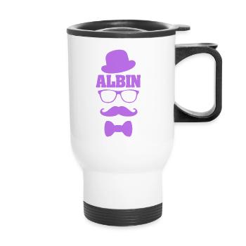 Cadeau pour Albin - Tasse isotherme avec poignée - blanc - Devant