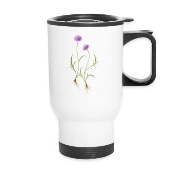Meadow Flower Nature Illustration - Thermal mug with handle - white - Front