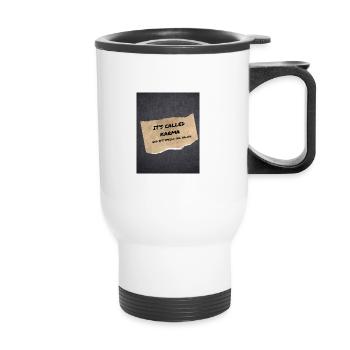 Its called Karma, spiritual - Thermal mug with handle - white - Front