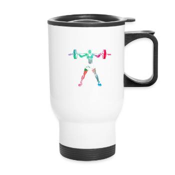 Fitness fille entraînement gym sport - Tasse isotherme avec poignée - blanc - Devant