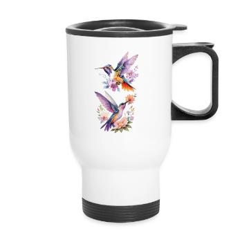 Hummingbird - Delicate, fast, fascinating - Thermal mug with handle - white - Front