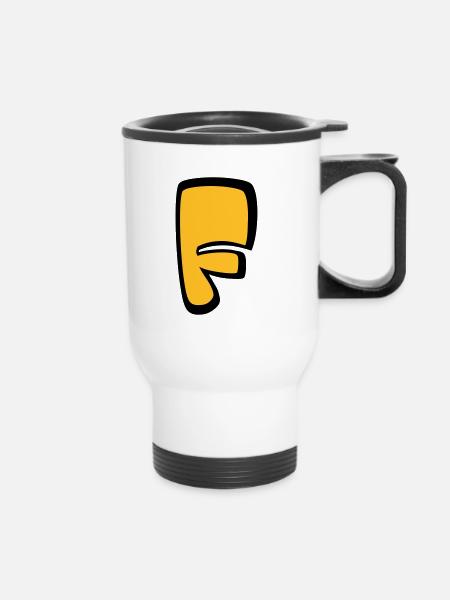 Alphabet F - Thermobecher mit Tragegriff - Weiß