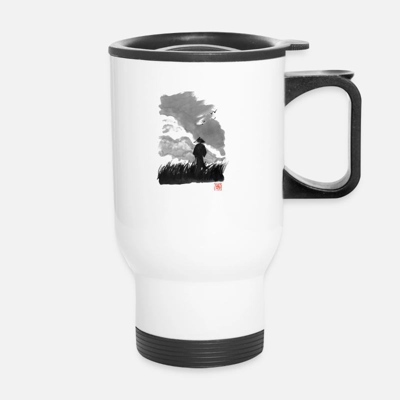 walking samurai - Tasse isotherme avec poignée - blanc