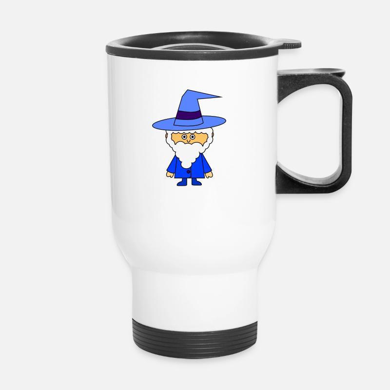 Blauer Zauberer - Thermobecher mit Tragegriff - Weiß