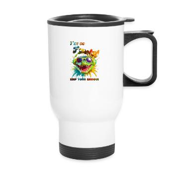 I'm so Funky. Keep your groove. Crocodile - Thermal mug with handle - white - Front
