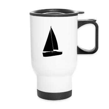 Voilier noir - Tasse isotherme avec poignée - blanc - Devant