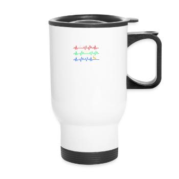 Chemise de batterie Cadeau de batteur · Evolution - Tasse isotherme avec poignée - blanc - Devant