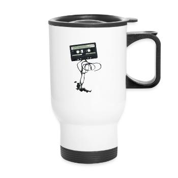 Swing cassette - Thermal mug with handle - white - Front