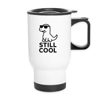 Stylish Dinosaur Sunglasses - Thermal mug with handle - white - Front