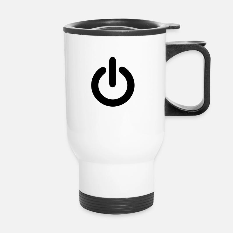 Power Interrupteur bouton électrique technique cadeau - Tasse isotherme avec poignée - blanc