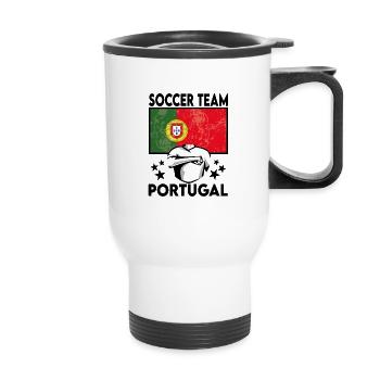 Portugal Soccer Football 2022 WM - Tasse isotherme avec poignée - blanc - Devant