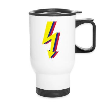 High Voltage, Lightning! - Thermal mug with handle - white - Front