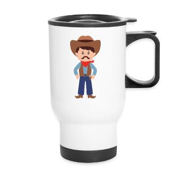 cow-boy - Tasse isotherme avec poignée - blanc - Devant
