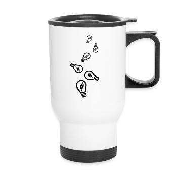 Light bulb icon - Thermal mug with handle - white - Front