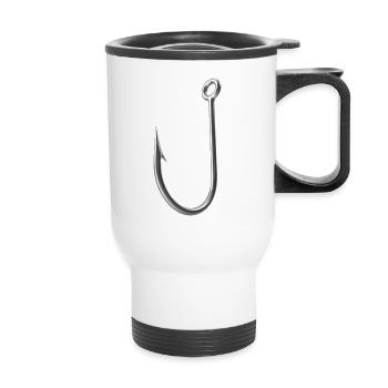 Angelhaken 3D - Fishing Hook - Thermobecher mit Tragegriff - Weiß - Vorne