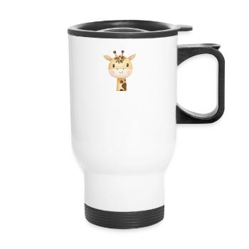 Pocket Giraffe - Giraffe Design - Thermal mug with handle - white - Front
