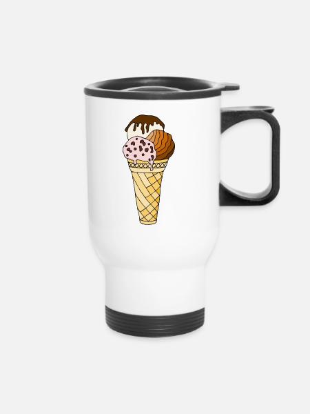 Eis - Thermobecher mit Tragegriff - Weiß