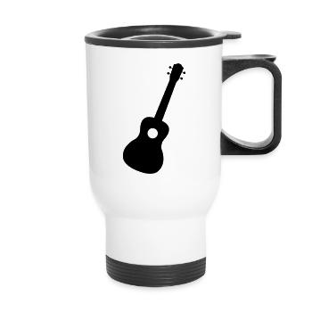 Ukulélé Cadeau semblable à une guitare - Tasse isotherme avec poignée - blanc - Devant
