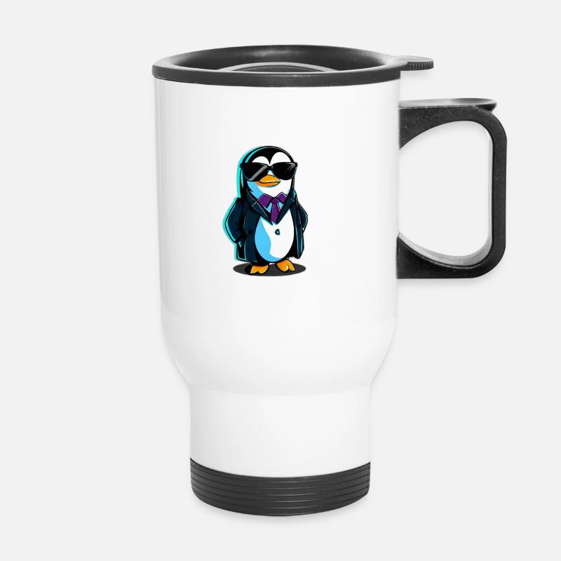 Penguin - Thermal mug with handle - white