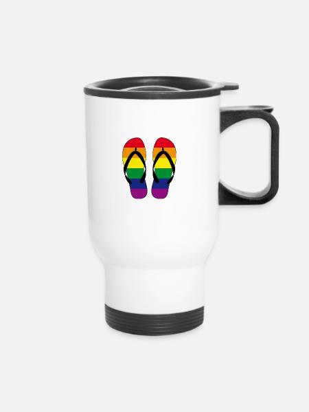 Flip Flops LGBT - Thermobecher mit Tragegriff - Weiß