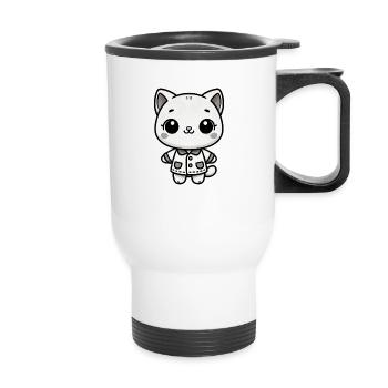 Adorable Kitty - Dressed to Charm - Thermal mug with handle - white - Front