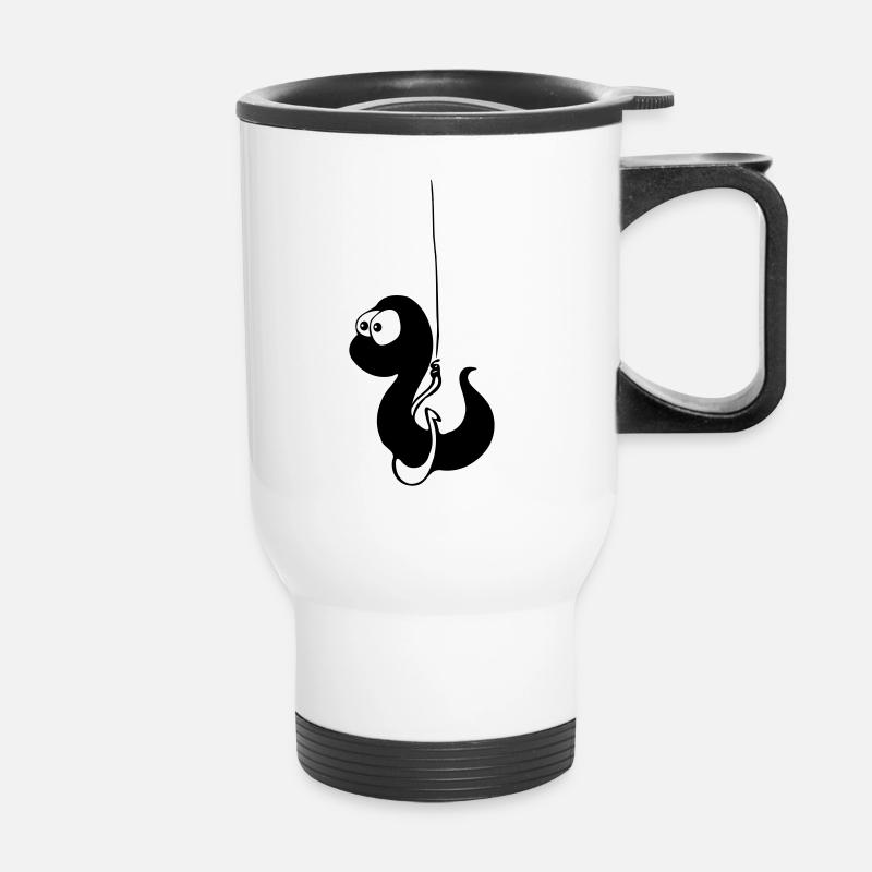 Asticot sur son hameçon - Tasse isotherme avec poignée - blanc