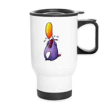 plärrender pinguin - Thermobecher mit Tragegriff - Weiß - Vorne