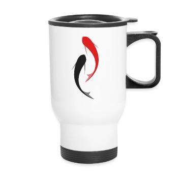 Japanese Koi - Thermal mug with handle - white - Front