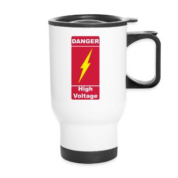 Danger! High Voltage! Blitz 2c - Tasse isotherme avec poignée - blanc - Devant