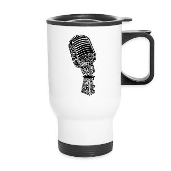 Tribal Old Microphone scolaire - Tasse isotherme avec poignée - blanc - Devant